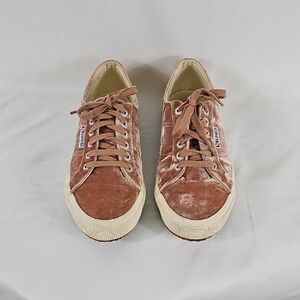 Superga Velvet Low-Top Sneakers - Blush Pink